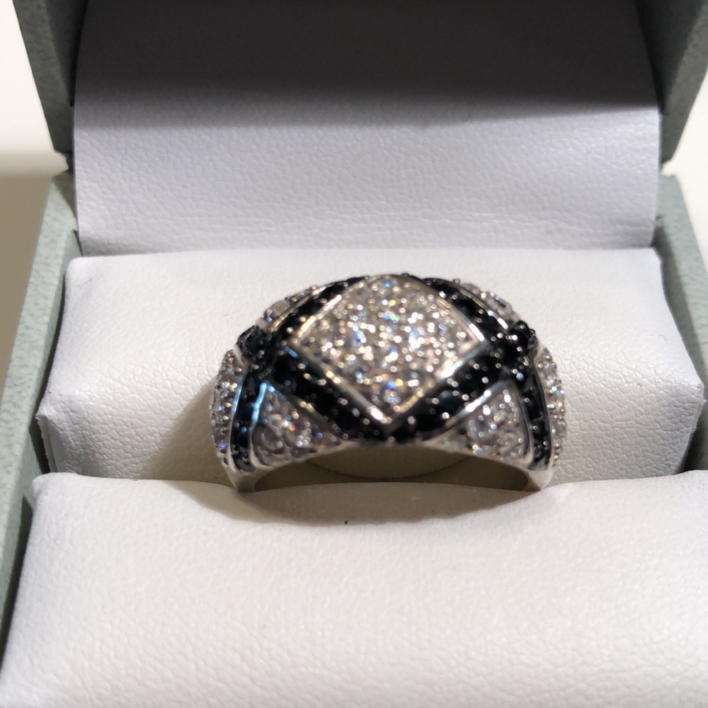 Cz Pave Statement Silver Ring - image 1